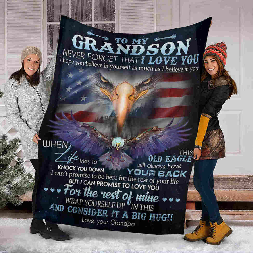 To My Grandson - Eagle Native - Consider It A Big Hug Blanket