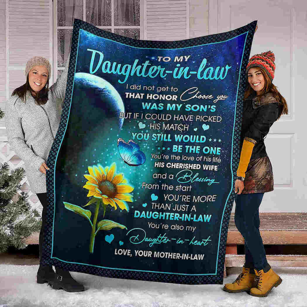 To My Daughter In Law Blanket - Sunflower Space - Daughter In Heart Blanket