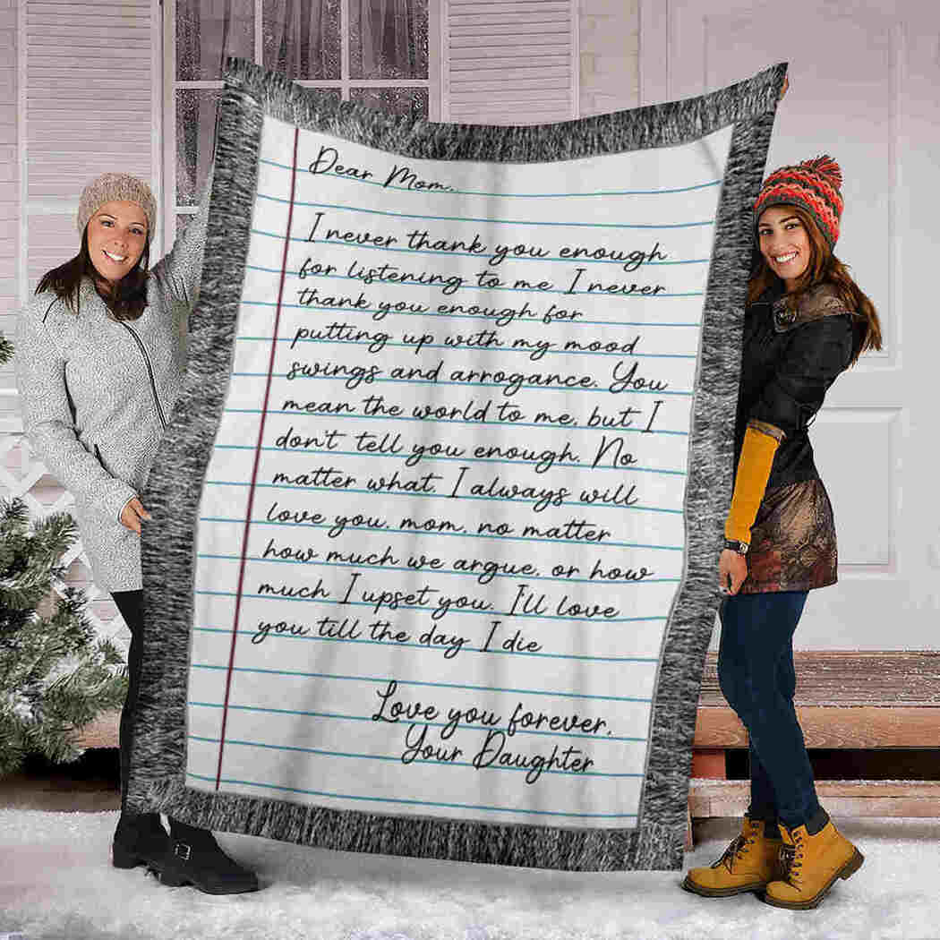 Dear Mom - A Letter Blanket - I'll Love You Blanket
