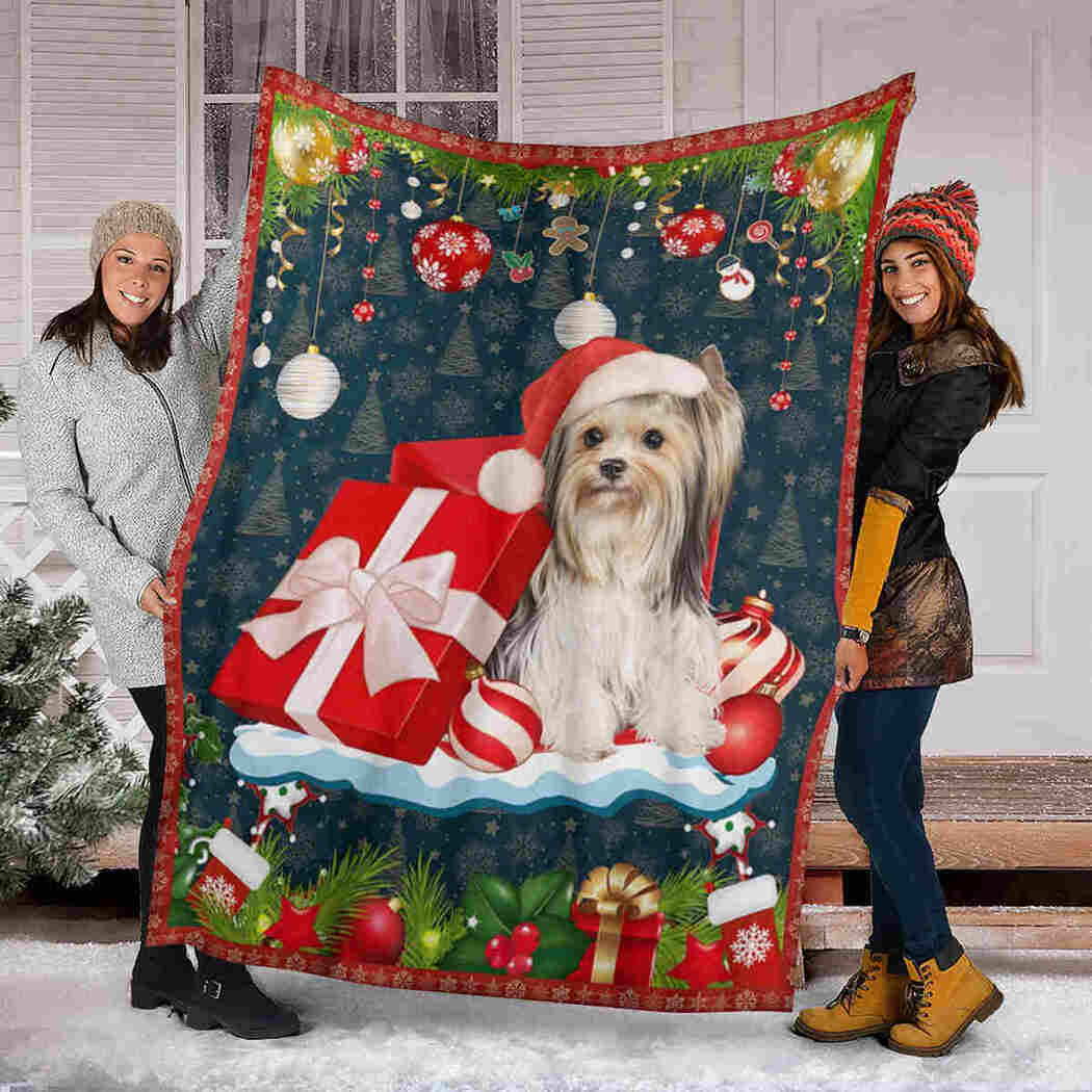 Yorkshire Be The Best Present Blanket - Christmas Dog Blanket
