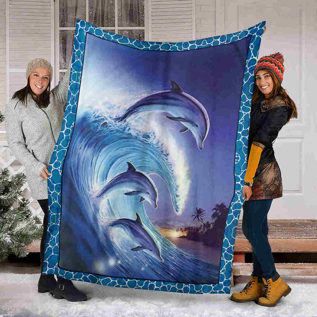 Dolphin Beauty Blanket - Sea Animal & Wave Blanket