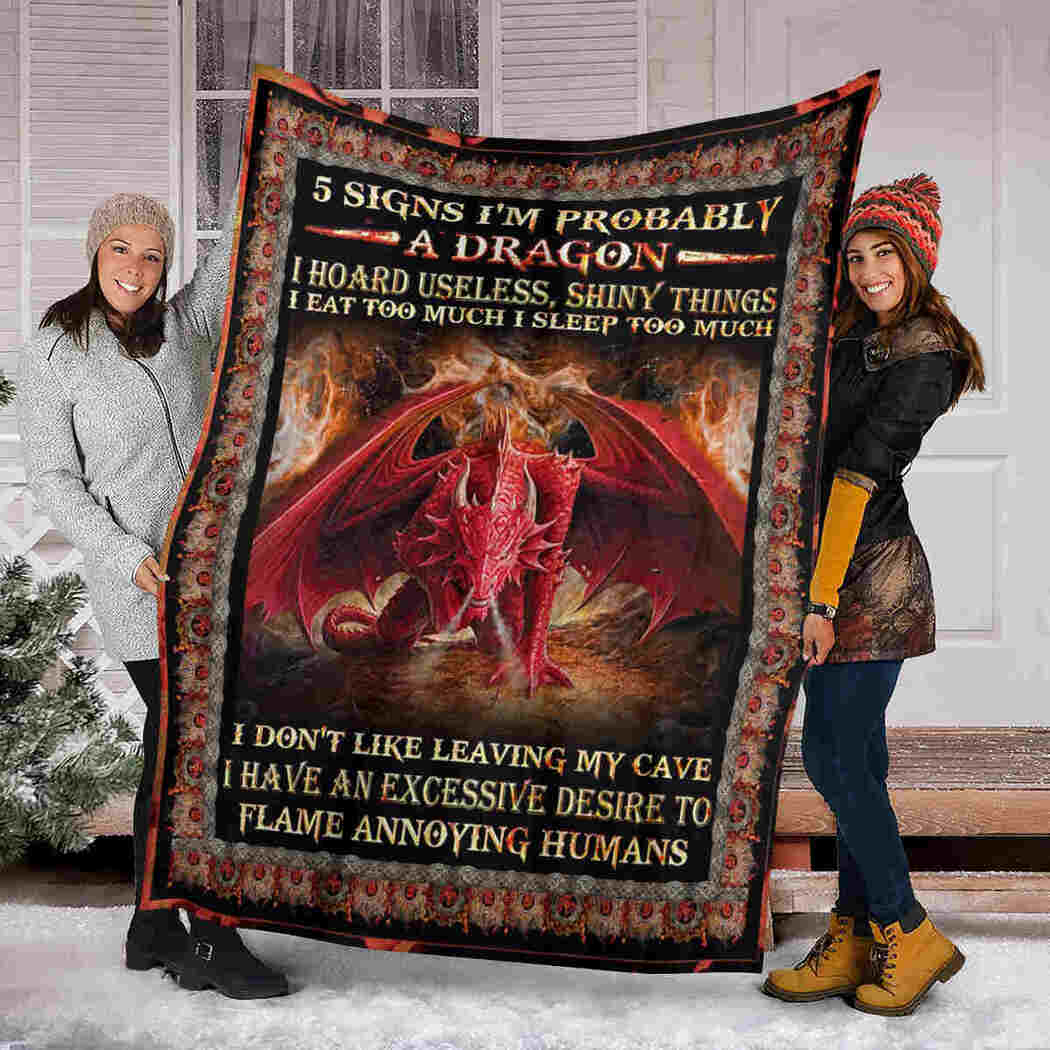 Red Dragon Beauty Blanket - Dragon Eat & Sleep Too Much Blanket