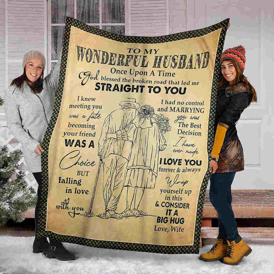 To My Wonderful Husband Blanket - Old Couple - I Love You Blanket