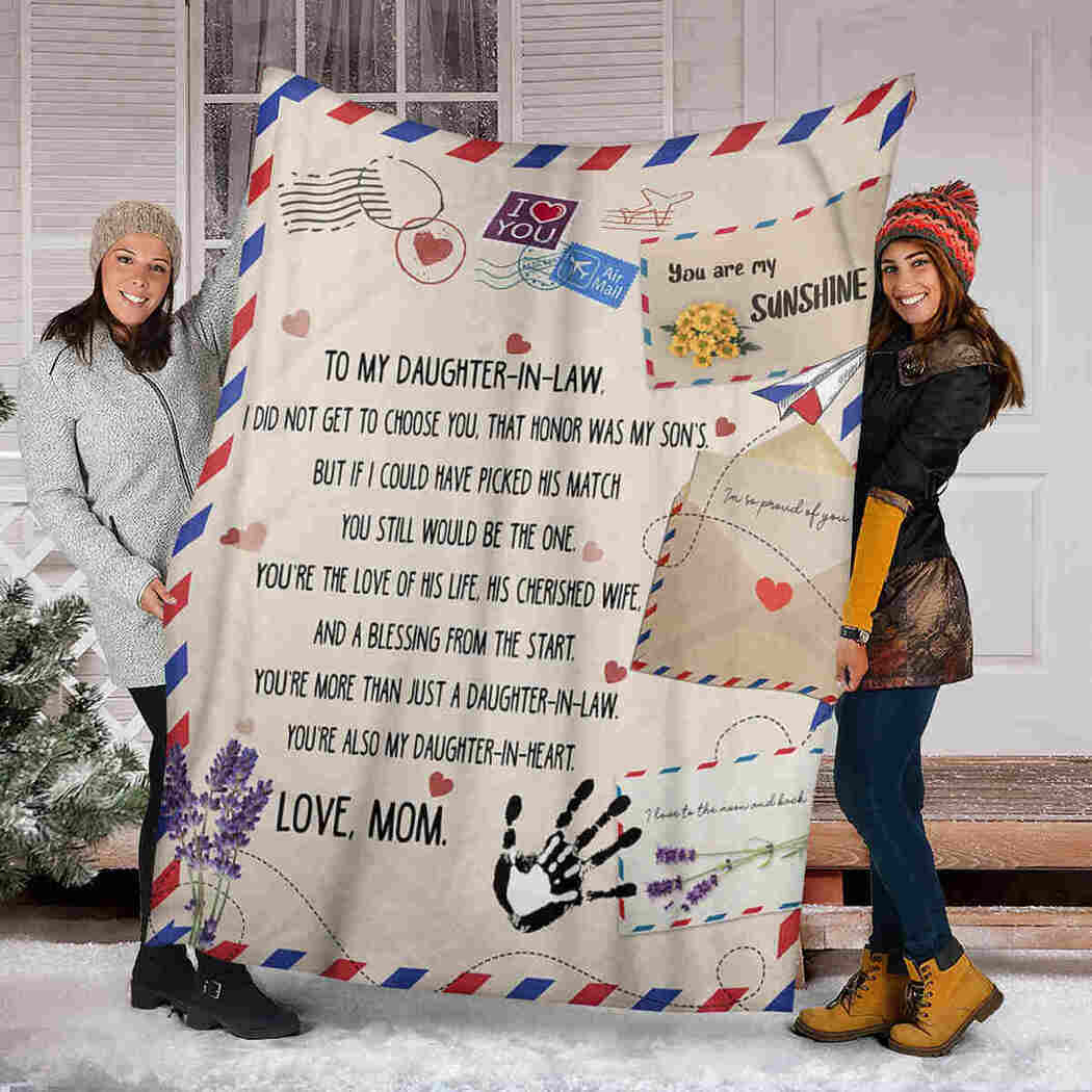 To My Daughter In Law Blanket - Letter Blanket - Love Mom Blanket