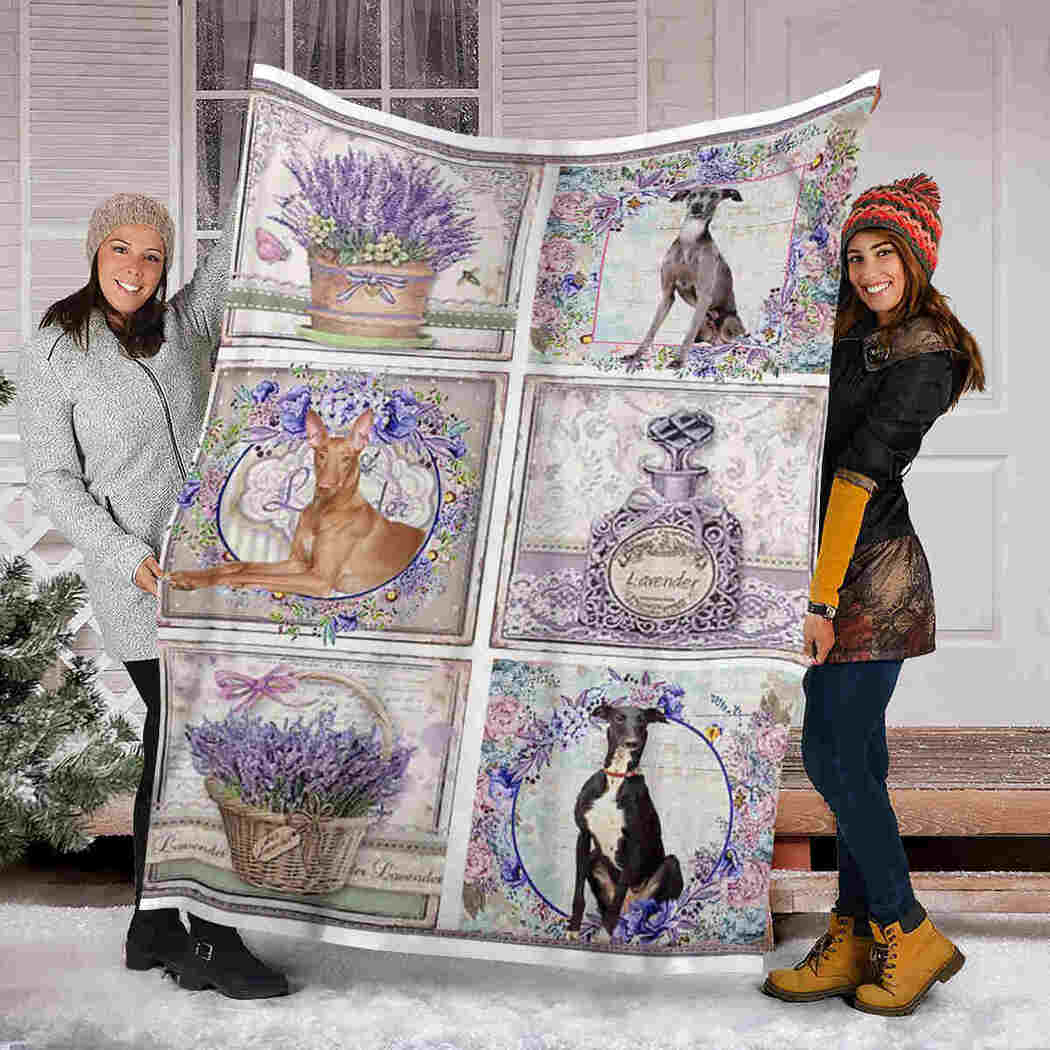 Dog And Lavender Flower Blanket - Lavender Perfume Blanket - Gift For Flower Lover