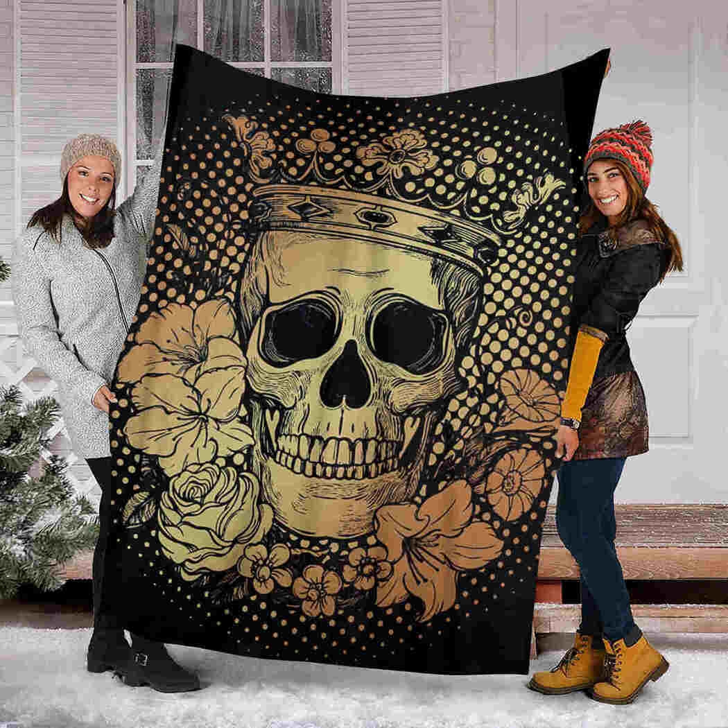 Happy Halloween Blanket - Skull King & Flower Blanket
