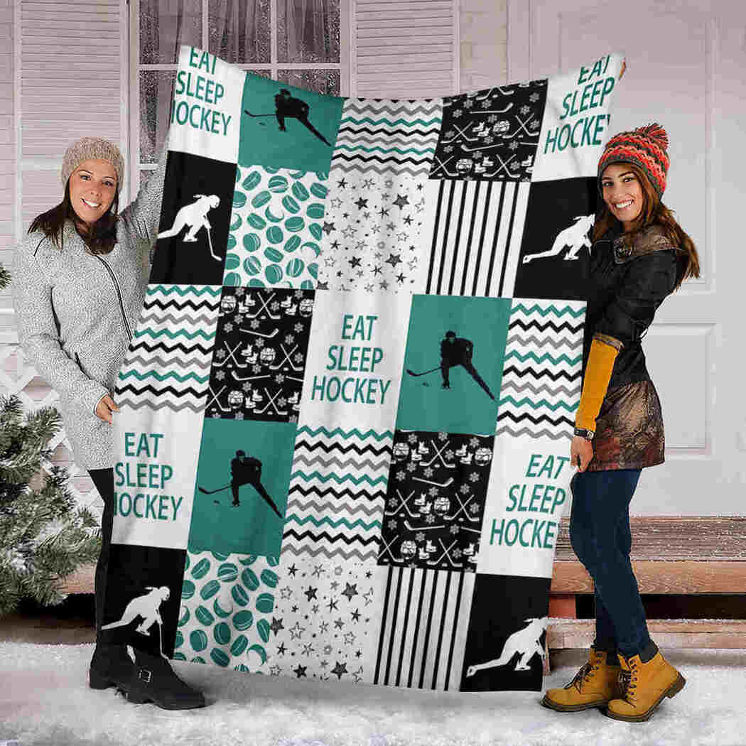 Eat Sleep Hockey Blanket - Sport In Snow Blanket