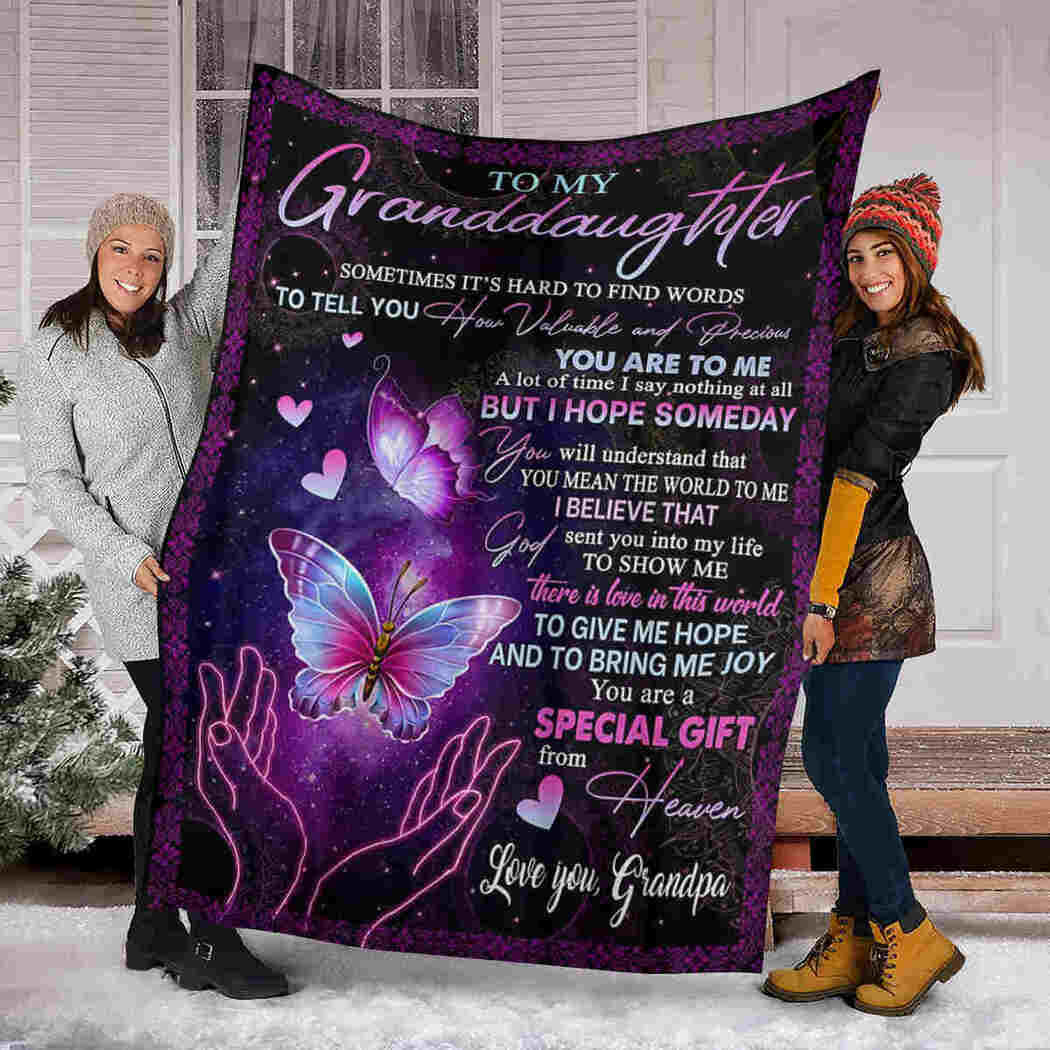 To My Granddaughter - Butterfly - You Are A Special Gift Blanket