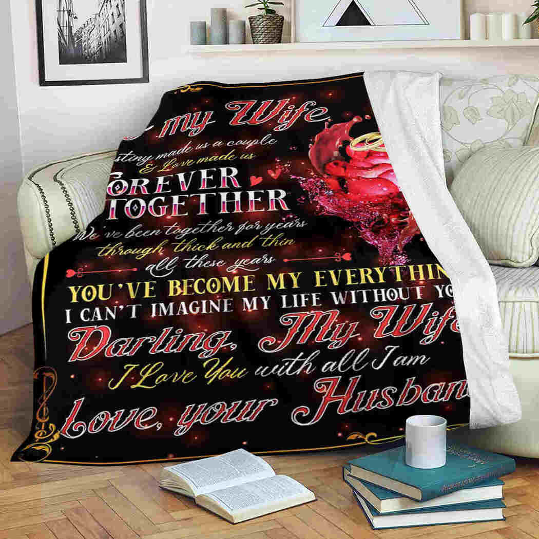 To My Wife Blanket - Roses Ring - I Love You With All I Am Blanket