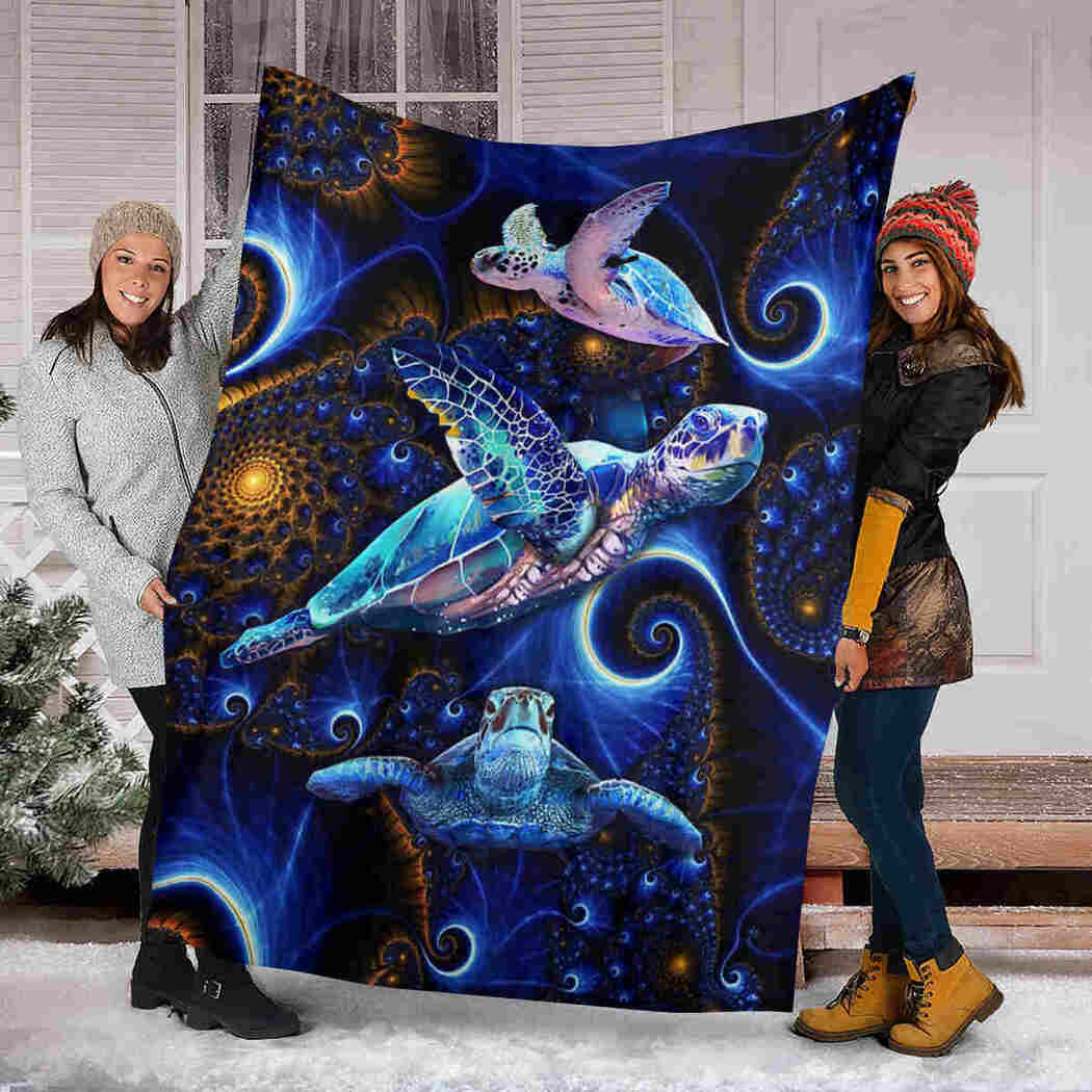 Sea Animals Magic Blanket - I Love Turtles Blanket