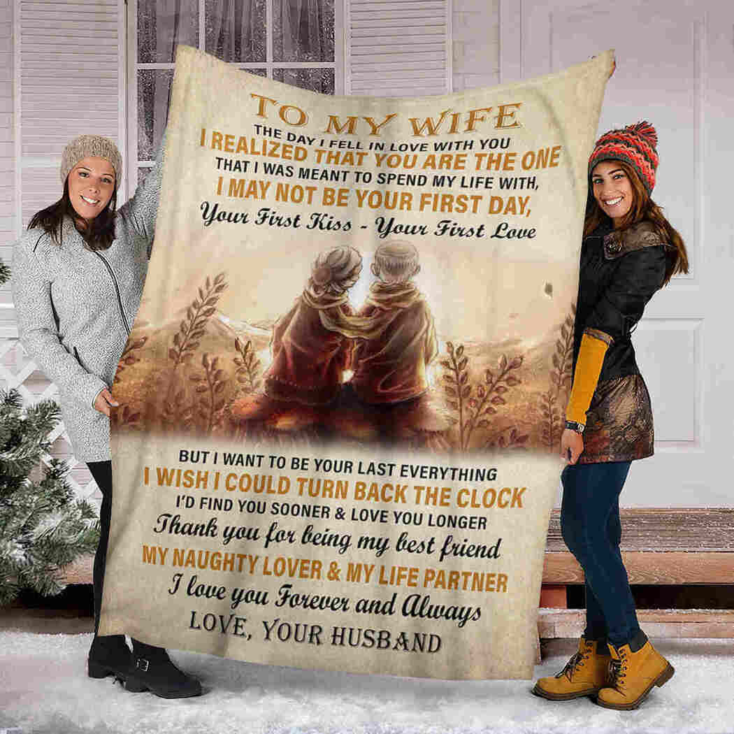 To My Wife Blanket - Old Couple - Thank You Blanket