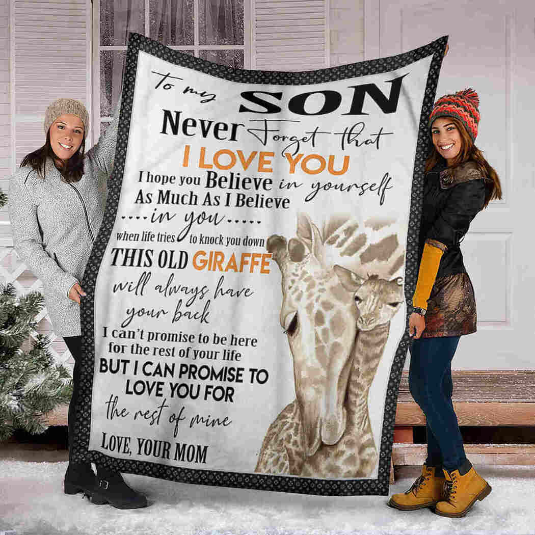 To My Son Blanket - Giraffe - I Believe In You Blanket