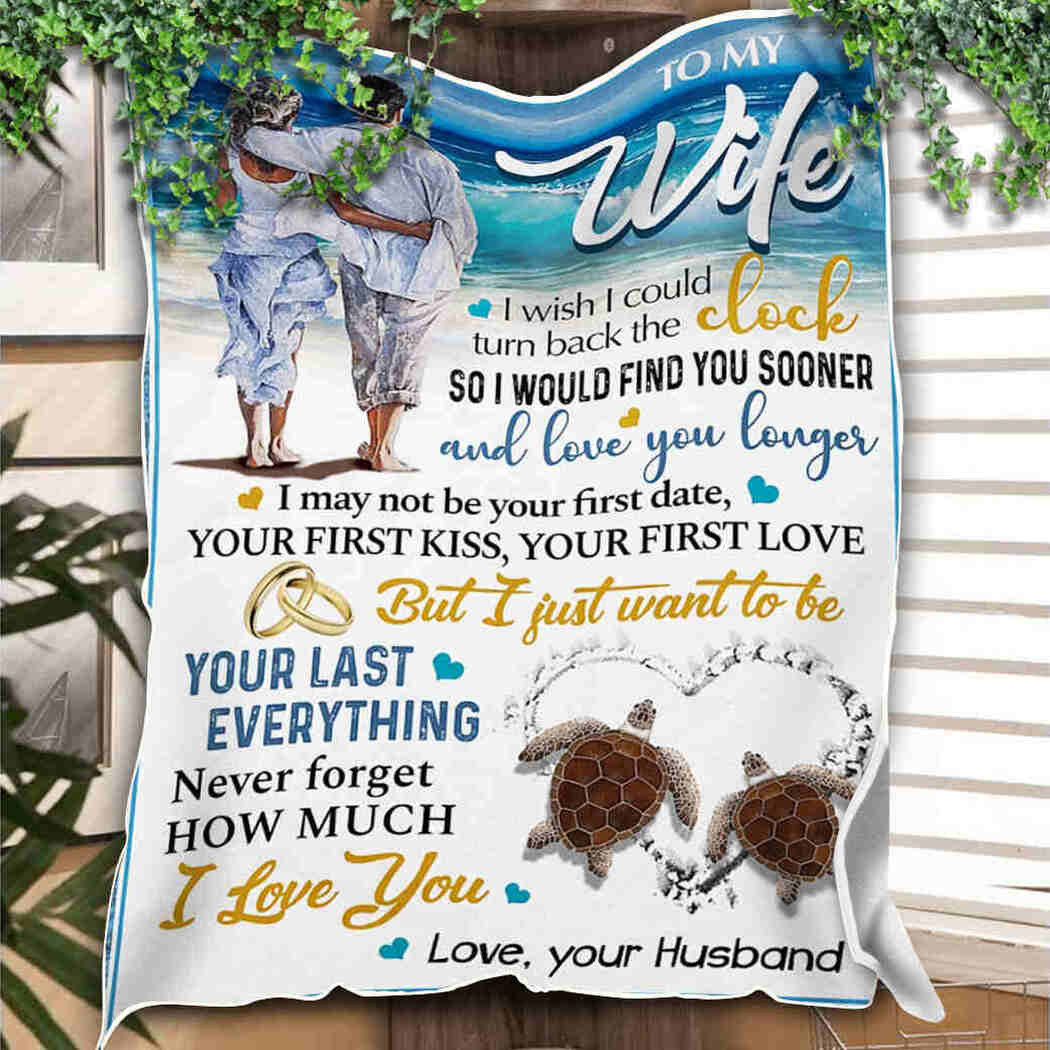 To My Wife Blanket - Turtle Couple - Love You Longer Blanket