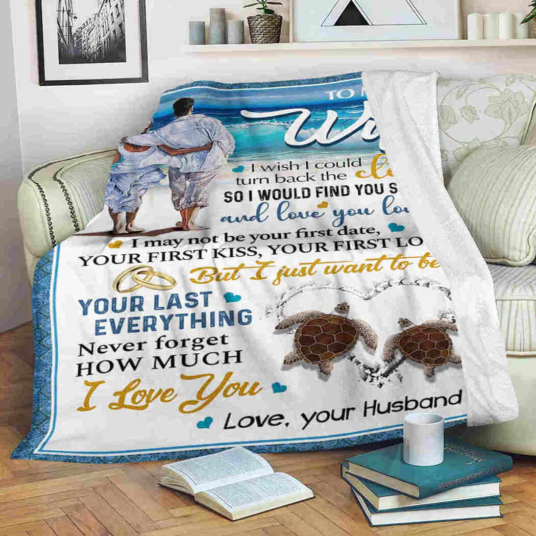 To My Wife Blanket - Turtle Couple - Love You Longer Blanket