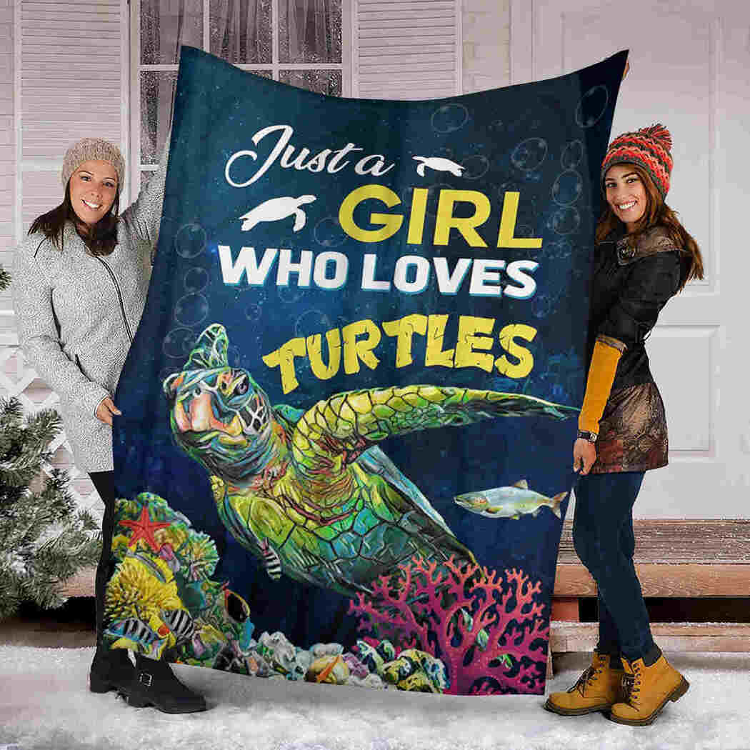Sea Turtles Blanket - Just A Girl Who Loves Turtles Blanket