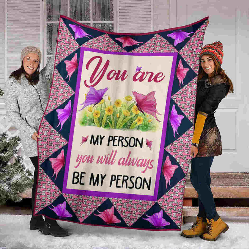 Butterfly & Flower Blanket - You Are My Person Blanket