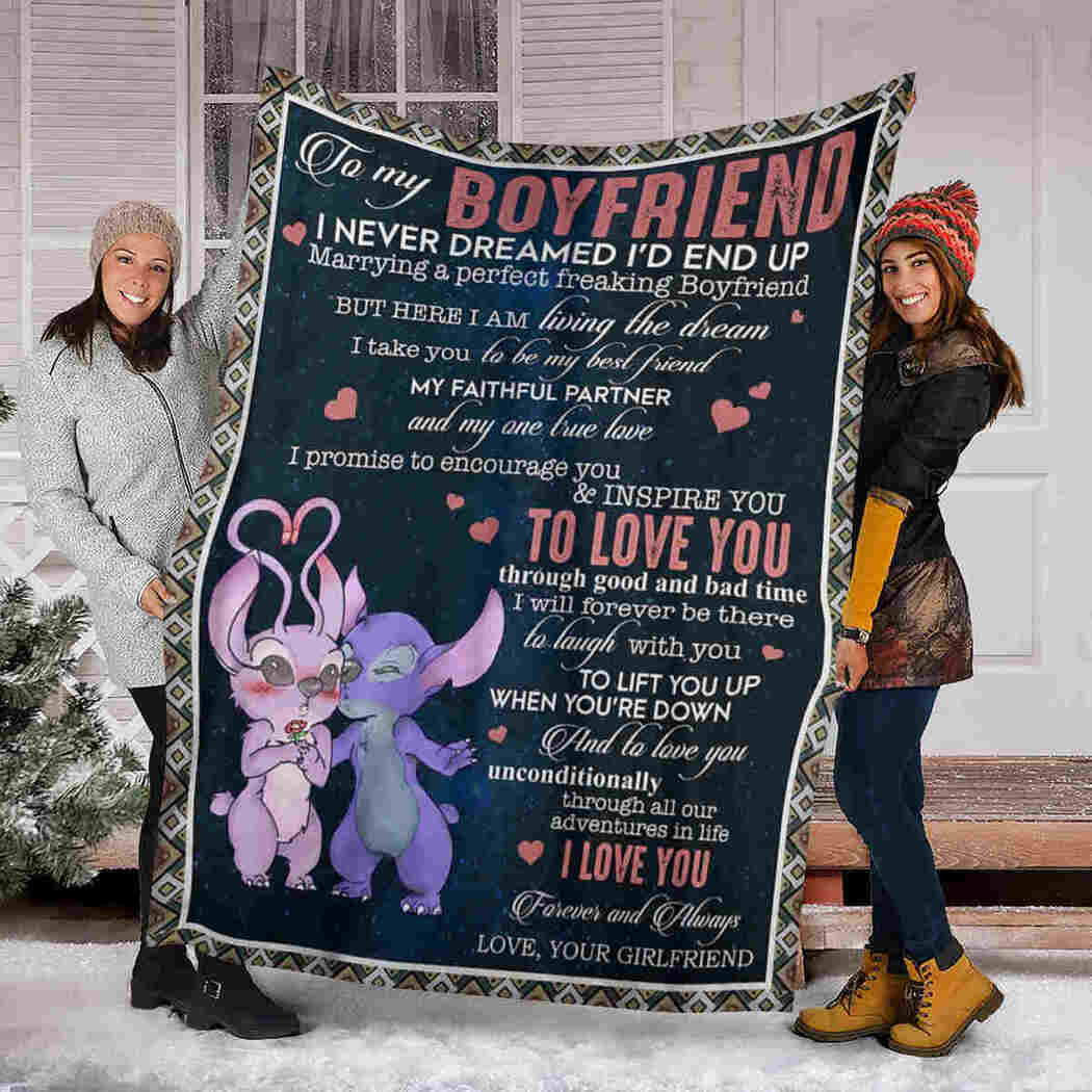 To My Boyfriend - Couple Stick Blanket - I Love You Blanket
