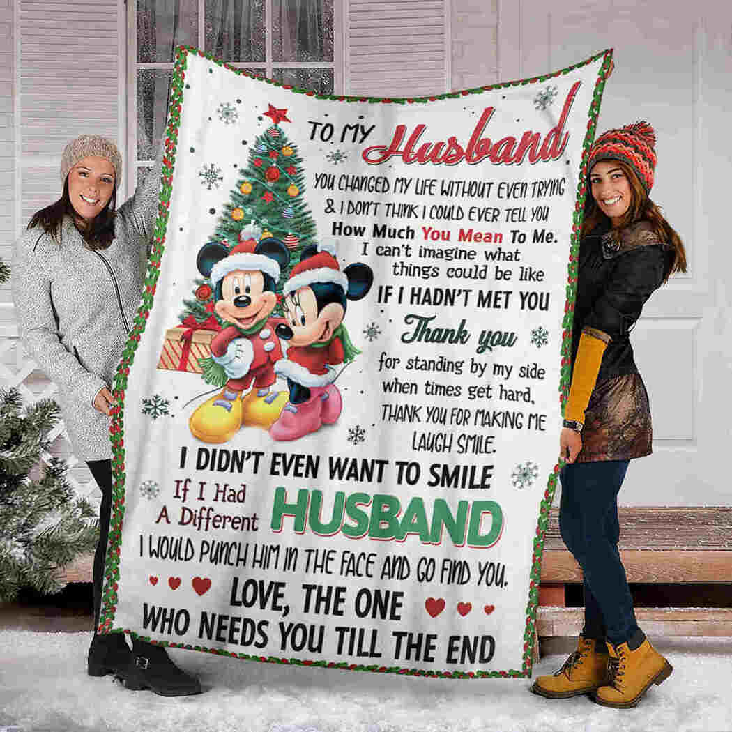 To My Husband Blanket - Couple Mickey Tree - Thank You Blanket