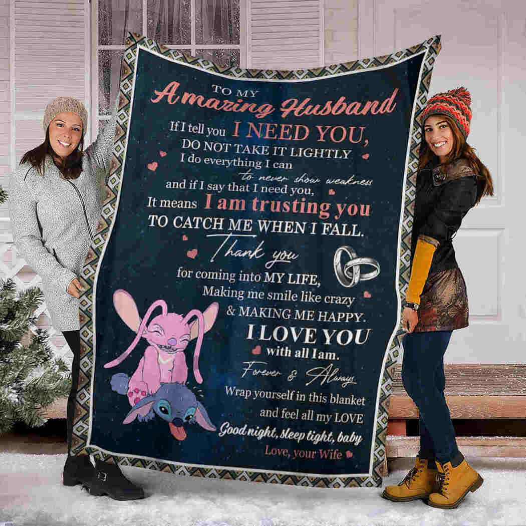 To My Amazing Husband - Lino And Stick Blanket - I Love You With All I Am Blanket