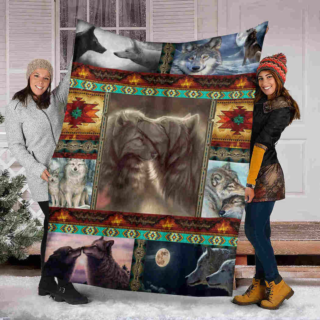 Native American Blanket - Loving Wolf Blanket
