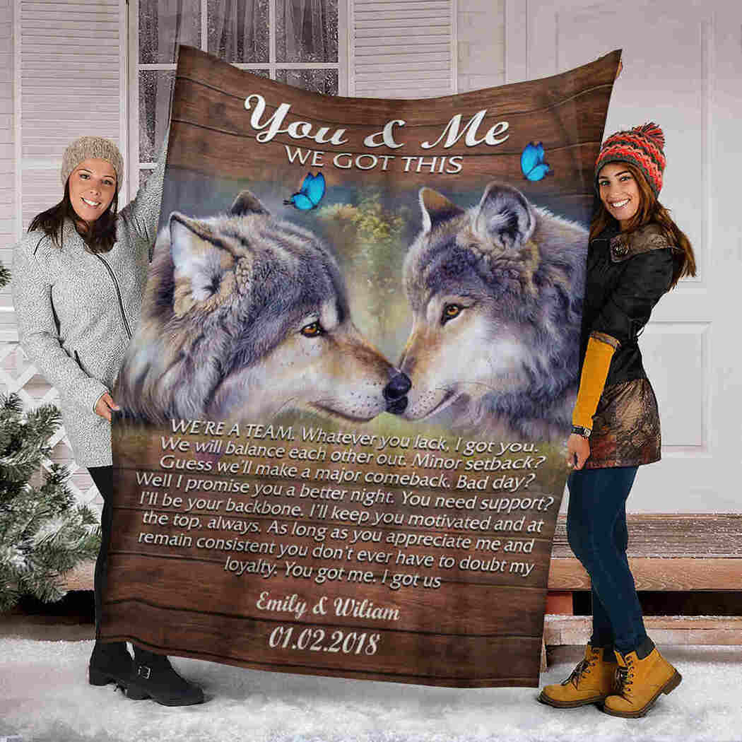 Couple Wolf Blanket - You & Me We Got This Blanket
