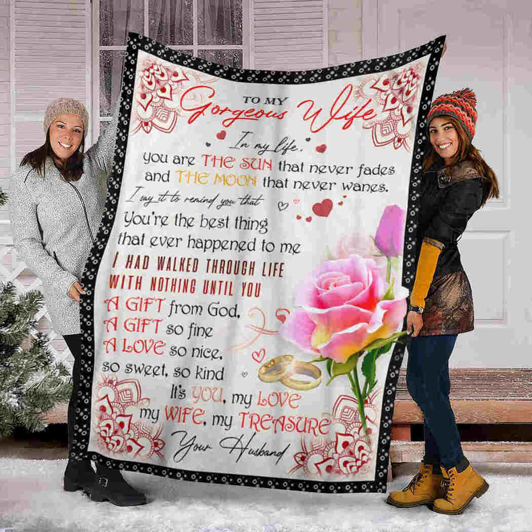 To My Gorgeous Wife Blanket - Roses Mandala - It's You My Love My Wife Blanket