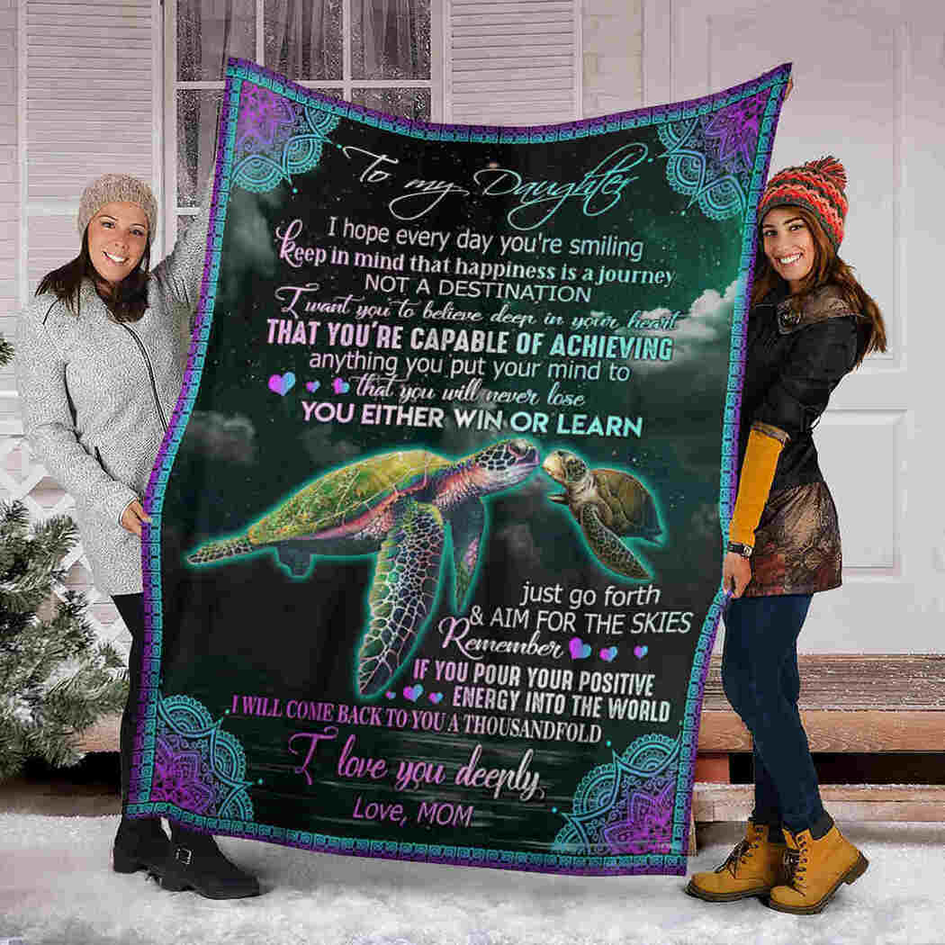 To My Daughter - Mandala Turtles - You Will Never Lose Blanket